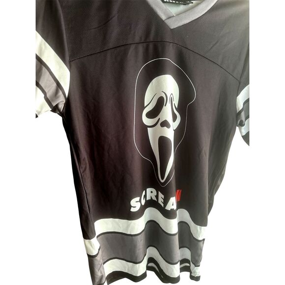 Men's Scream Ghostface Black Graphic Soccer Jersey #23 Size XS - Picture 1 of 3